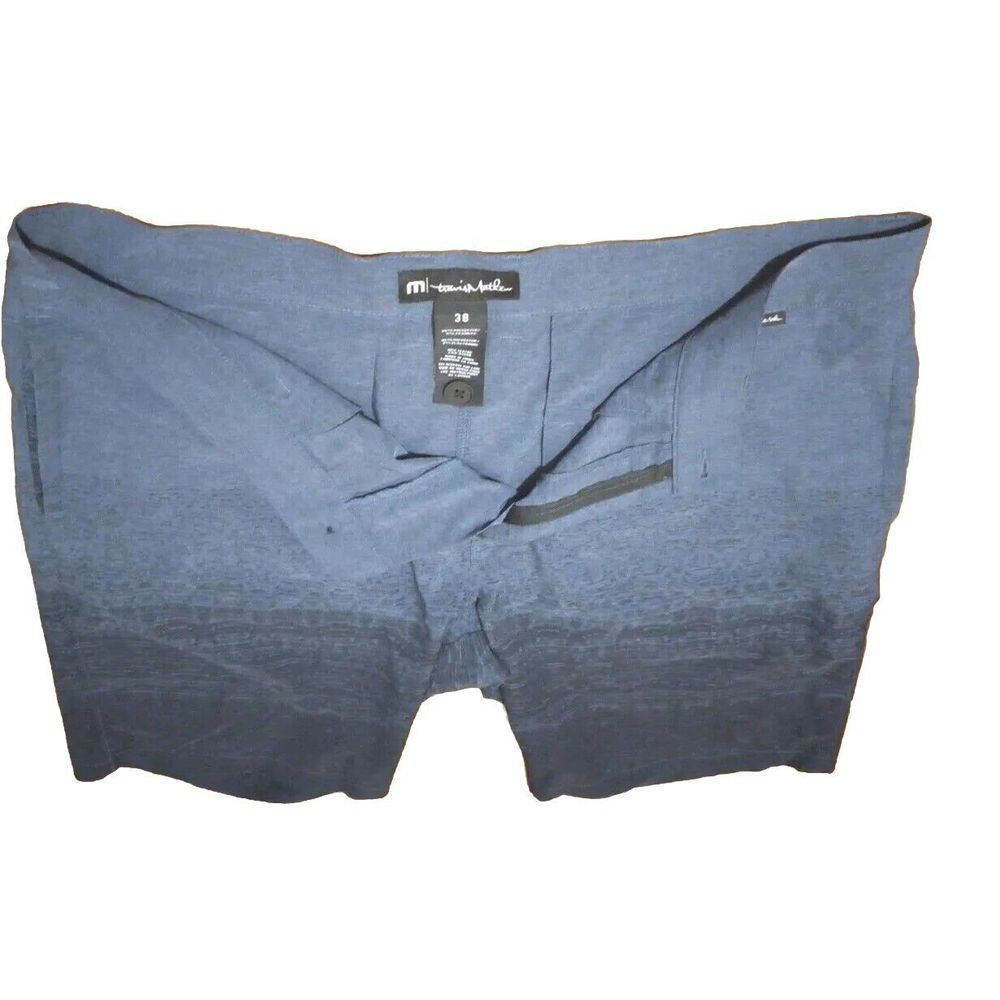 Travis Mathew GOLF Performance Men's Short 38 Blue Black Inseam 10in Spandex